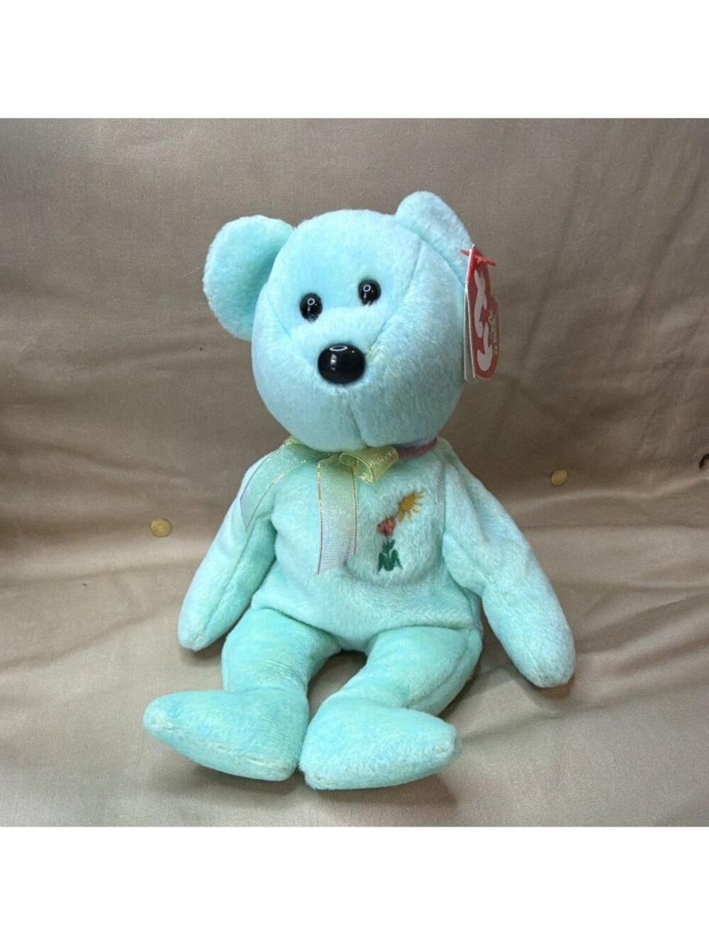 Ty Beanie Buddies Ariel Bear Plush Beanbag Stuffed Animal VTG 2000 Heart Tag